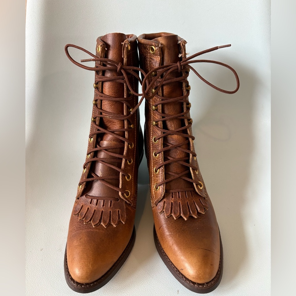 Reposh Wrangler Brown Lace-Up Leather Boots